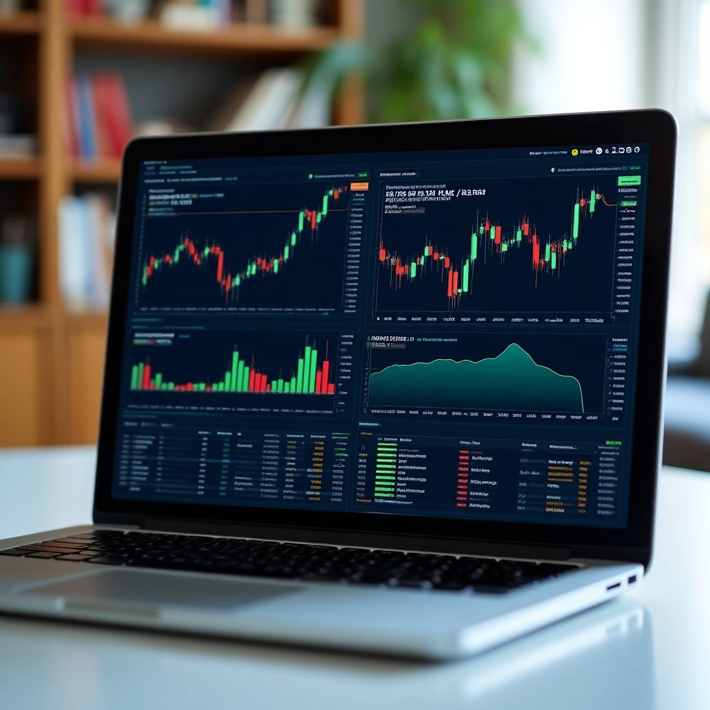 Gráficos de inversión en una pantalla de computadora.